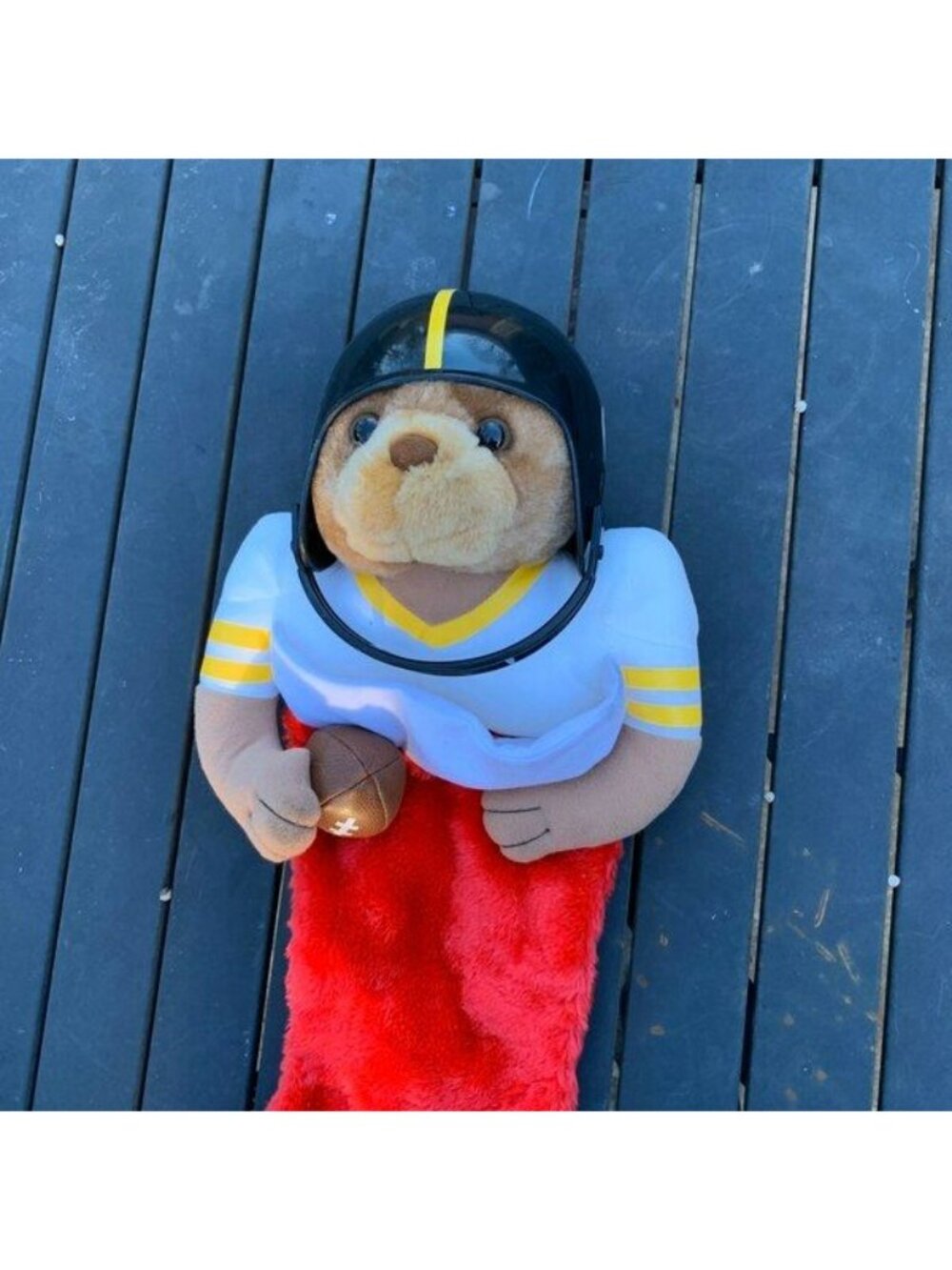 Pittsburgh Steelers Vintage Teddy Bear Football Christmas Stocking Plush 1994 - Picture 7 of 11